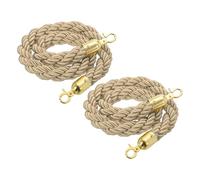 sourcing map Cuerda de poste trenzado de 1,5 m, cuerda de barrera trenzada con ganchos a presión para postes, soportes de columnas, divisor de cola, control de multitudes, dorado champán, paquete de 2