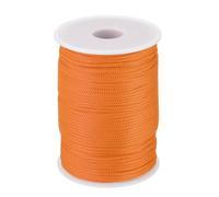 sourcing map Cuerda trenzada de polipropileno de 2 mm, cuerda de nailon hueca de 100 m para tendedero, camping, senderismo, al aire libre, naranja claro