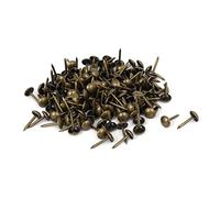 sourcing map Cuero Sofá 7mm x 14mm Redonda Cabeza Tapicería Tachuela Clavo Bronce Tono 150uds