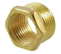 sourcing map Cuerpo de latón 19 mm hembra a 25 mm rosca macho reductor tubo adaptador Fitting