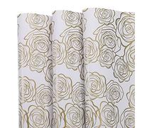 sourcing map Cumpleaños Envoltura Papel Hoja,Oro Rosa 20 x 28 Pulgadas Regalo Envoltura Papel para Bodas, Fiestas 6uds