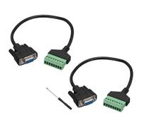 sourcing map DB9 - Adaptador de terminal de tornillo hembra a 8 pines, conector VGA de 9 pines, cable de extensión sin soldadura para proyectos de red de audio multimedia KTV, paquete de 2