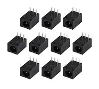 sourcing map DC-003 Conector de Enchufe Hembra de 3 Pines Conector de Enchufe Hembra de 3,5 mm x 1,3 mm DC 10 unids