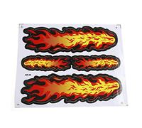 sourcing map Decoración Carrocería Coche Vinilo Rojo Amarillo Negro Pegatina Patrón Flamas