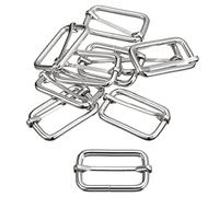 sourcing map Deslizantes Hebillas, 10uds 38x20x4,8mm Metal Rectángulo Ajustador Tri-deslizante Hebilla Rodillo Pasador Correa Ajustador para Cinturón Bolsos DIY Accesorio, Plateado Tono