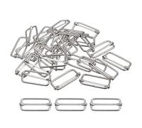sourcing map Deslizantes Hebillas, 30uds 38x16x2,8mm Metal Rectángulo Tri-deslizante Deslizamiento Hebilla Rodillo Pasador Hebilla Ajustador para Cinturón Bolso DIY Accesorios, Plateado Tono