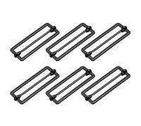 sourcing map Deslizantes Hebillas, 6uds 50x17x2,3mm Metal Rectángulo Tri-deslizante Deslizamiento Hebilla Rodillo Pasador Hebilla Ajustador para Cinturón Bolso DIY Accesorios, Oscuro Gris