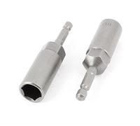 sourcing map Destornillador de metal de 80 mm x 13 mm, broc* de destornillador hexagonal, 2 piezas, gris