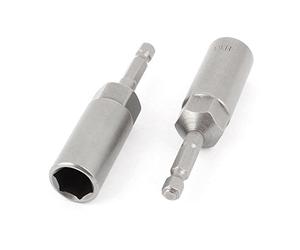 sourcing map Destornillador de metal de 80 mm x 13 mm, broc* de destornillador hexagonal, 2 piezas, gris