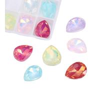 sourcing map Diamantes de imitación de lágrima de 18 x 13 mm para hacer joyas, bricolaje para uñas, diamantes de imitación puntiagudos, piedras de cristales para manualidades, fabricación de joyas