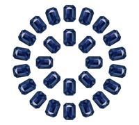 sourcing map Diamantes de imitación rectangulares octágonos de 10 x 14 mm, 100 piezas de diamantes de imitación facetados de cristal con gemas de cristal chapadas en plata para manualidades (azul