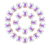 sourcing map Diamantes de imitación rectangulares octágonos de 8 x 10 mm, 50 piezas de diamantes de imitación facetados de cristal con gemas de cristal chapadas en plata para manualidades (multicolor)