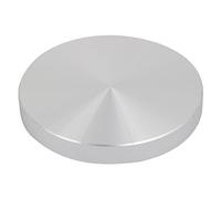 sourcing map Disco de Aluminio Círculo Superior de Cristal Tono Plateado 60mmx8mm Montaje Roscado M8 Mesa de Té