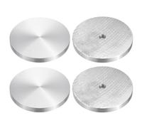 sourcing map Disco de Aluminio En Forma Redonda de 80 mm de Diámetro con Rosca M10, Juego de 4 Piezas, Adaptador de Disco de Aluminio para Mesa de Vidrio