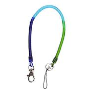 sourcing map Diseño de cordón de resorte Cierre de langosta Correa enrollada Cuerda Llavero Clip de cadena Verde