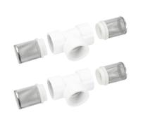 sourcing map DN32 - 2 coladores en T de acero inoxidable de 3 cm, filtro de agua en línea, manguera de succión con malla de 1,5 mm para pozo, piscina, pecera, reducción de entrada sólida y suciedad