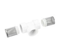 sourcing map DN32 - Coladores en T de acero inoxidable de 3 cm, filtro de agua en línea, manguera de succión con malla de 1,5 mm para pozo, piscina, pecera, reducción de entrada sólida y suciedad