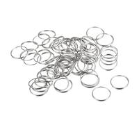 sourcing map Doble Bucle Divididos Anillos, 14mm Pequeño Redondo Llavero Anillo Piezas para Bricolaje Artesanías Fabricación, Plateado Tono 200 Piezas