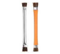 sourcing map Doble-Cabeza Teléfono Base Placa IC Limpieza Cepillo 12x15mm Cerdas Pelo Antiestático ESD Cepillo Limpiador para Computadora Teléfono, Naranja + Plateado Tono