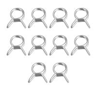 sourcing map Doble Cable Resorte Manguera Abrazadera, 10uds 304 Inoxidable Acero 7mm Interior Diámetro Ajuste 7.8mm-8.2mm OD Manguera Combustible Línea Silicona Tubo Resorte Clips