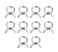 sourcing map Doble Cable Resorte Manguera Abrazadera, 20uds 304 Inoxidable Acero 8mm Interior Diámetro Ajuste 8.8mm-9.5mm OD Manguera Combustible Línea Silicona Tubo Resorte Clips