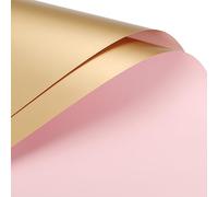 sourcing map Doble Cara Color Flor Envoltorio Papel Loto Color+Oro 22.8"x22.8" Impermeable para Florista Ramo Suministros, Bricolaje Artesanías, Regalo Caja Embalaje Paquete de 20