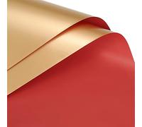sourcing map Doble Cara Color Flor Envoltorio Papel Vino+Oro 22.8"x22.8" Impermeable para Florista Ramo Suministros, Bricolaje Artesanías, Regalo Caja Embalaje Paquete de 10