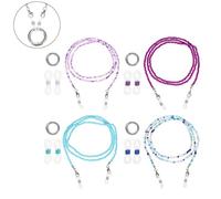 sourcing map Elegante cadena para gafas de sol para mujer, cadena de cordón para máscara de cuentas de cristal, Azul/morado, talla única