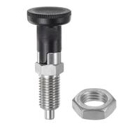 sourcing map Émbolo de resorte de nariz de bola de ajuste a presión M12 x 1.5, longitud de la rosca, 0.8 pulgadas de diámetro del pin. Émbolo de índice retráctil de acero inoxidable de 6 mm para