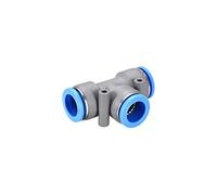 sourcing map Empalme de Tubo, Empuje para conectar accesorios de aire tipo T de conexión de tubo en T 16 mm OD bloqueo de empuje gris