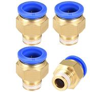 sourcing map Empuje neumático recto a accesorios de conexión rápida G3/8 macho x tubo de 16 mm OD 4 piezas