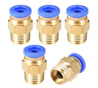 sourcing map Empuje neumático recto a conexiones de conexión rápida G1/4 macho x tubo de 8 mm OD 5 piezas