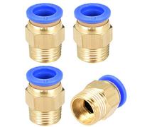 sourcing map Empuje neumático recto a conexiones de conexión rápida G3/8 macho x tubo de 12 mm OD 4 piezas