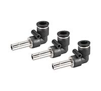 sourcing map Empuje para conectar el tubo de conexión de codo neumático de aire de ajuste de bloqueo de ajuste de 8 mm tubo OD x 8 mm vástago de tubo 3 unids