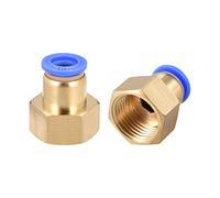 sourcing map Empuje para Conectar Tubo Montaje Adaptador 10mm Tubo OD x G1/2" Hembra Recto Neumático Conector Conectar Tubería Acoplamiento 2uds.