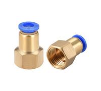 sourcing map Empuje para Conectar Tubo Montaje Adaptador 6mm Tubo DI x PT1/4 Hembra Recto Neumático Conector Conectar Tubería Acoplamiento 2uds.