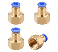 sourcing map Empuje para Conectar Tubo Montaje Adaptador 6mm Tubo OD x 3/8PT Hembra Recto Neumático Conector Conectar Tubería Acoplamiento 4 Piezas