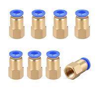 sourcing map Empuje para Conectar Tubo Montaje Adaptador 6mm Tubo OD x G1/8" Hembra Recto Neumático Conector Conectar Tubería Acoplamiento 8 Piezas