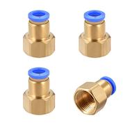 sourcing map Empuje para Conectar Tubo Montaje Adaptador 8mm Tubo OD x G3/8" Hembra Recto Neumático Conector Conectar Tubería Acoplamiento 4 Piezas