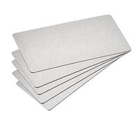 sourcing map En Blanco Metal Tarjeta 80x40x0,4mm Enchapado 201 Inoxidable Acero Placa Plateado Tono 5uds