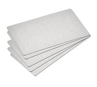 sourcing map En Blanco Metal Tarjeta 85x50x0,4mm Enchapado 201 Inoxidable Acero Placa Plateado Tono 5uds