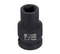 sourcing map Enchufe cuadrado de 4 puntos de 1/2 pulgada, 9 mm, métrico, cuadrado, 1.6 pulgadas de largo, 40 mm de largo, acero 40CR, herramienta estándar de manga de rueda para reparación de