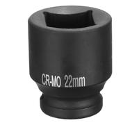 sourcing map Enchufe cuadrado de 4 puntos de 1/2 pulgada de 22 mm métrico cuadrado de impacto CR-MO ennegrecimiento estándar para rueda herramienta neumática para reparación de automóviles,