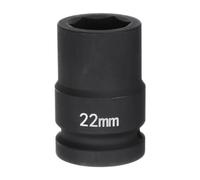 sourcing map Enchufe de impacto de 6 puntos de 3/4 pulgadas, 22 mm, métrico, 40Cr de aleación de acero, tuerca de impacto