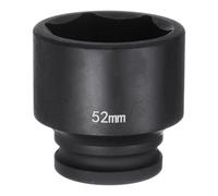sourcing map Enchufe de impacto de 6 puntos de 3/4 pulgadas, 52 mm, métrico, 40Cr de aleación de acero, tuerca de impacto
