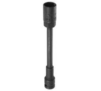 sourcing map Enchufe de impacto de pared fina profunda de 6 puntos de 1/2 pulgada de 19 mm, enchufe de 8 pulgadas extra largo métrico CR-V de eje de acero hexagonal para reparación de tuercas de eje