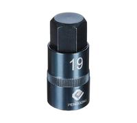 sourcing map Enchufe hexagonal de impacto de 1/2 pulgada H19 (19 mm) métrico de 2.2 pulgadas de longitud S2 de acero de 6 puntos para adaptador de taladro eléctrico, azul