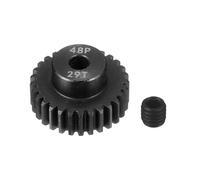 sourcing map Engranaje de piñón de acero endurecido 48P, engranaje de motor de metal de eje 29T de 3.175 mm con llave hexagonal para motor de cepillo sin escobillas RC modelo de coche de repuesto