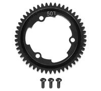 sourcing map Engranaje recto de acero endurecido M1, eje 50T de 34,6 mm, acero endurecido mod, mejora el engranaje principal para motor de cepillo sin escobillas modelo de coche (negro)