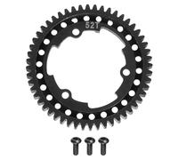 sourcing map Engranaje recto de acero endurecido M1, eje 52T de 34.3 mm, acero endurecido mod, mejora el engranaje principal para motor de cepillo sin escobillas modelo de coche (negro)